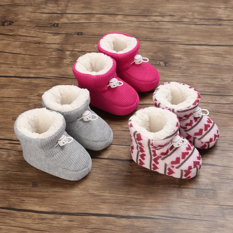 

Baby's Autumn and Winter Step 0-1 Years Old Boysgirls Fleece Lined Padded Warm Keeping Cotton Shoes First-Walker