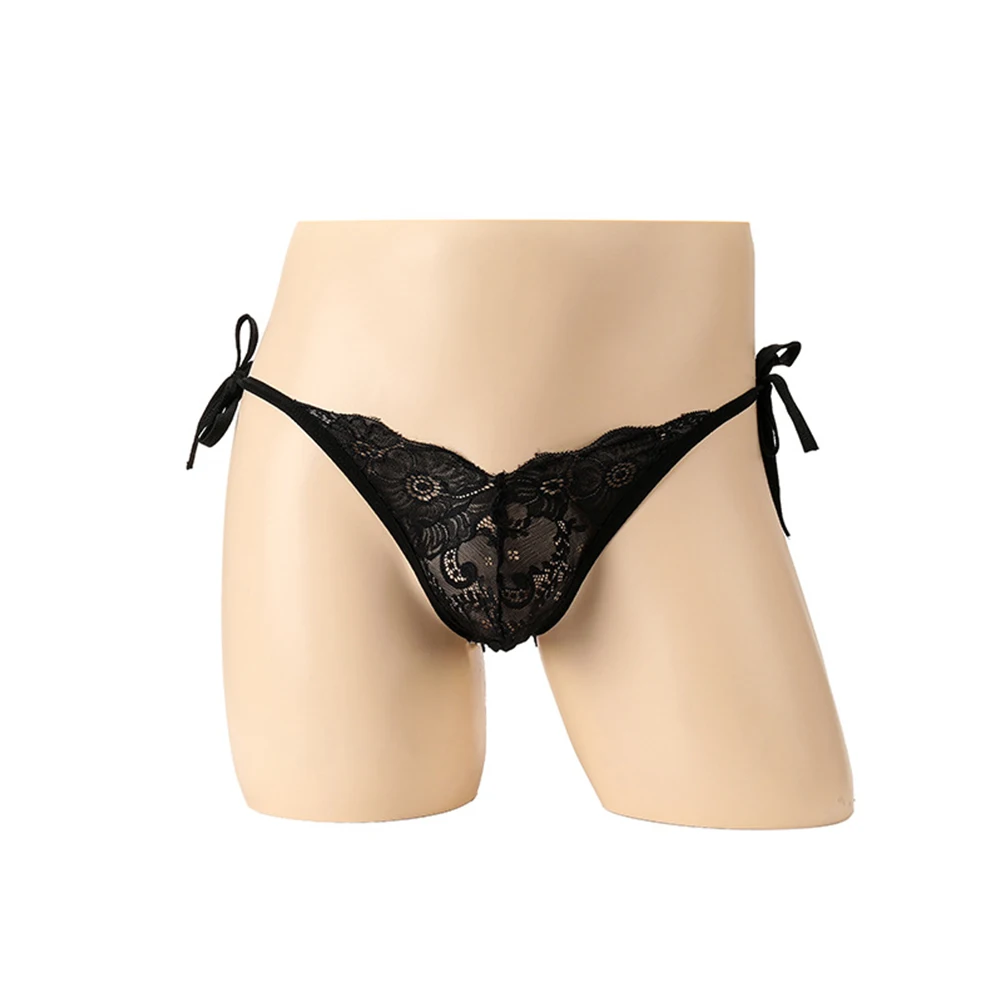 Удобные мужские трусики \\\\'s Прозрачные кружевные трусы Стильные стринги