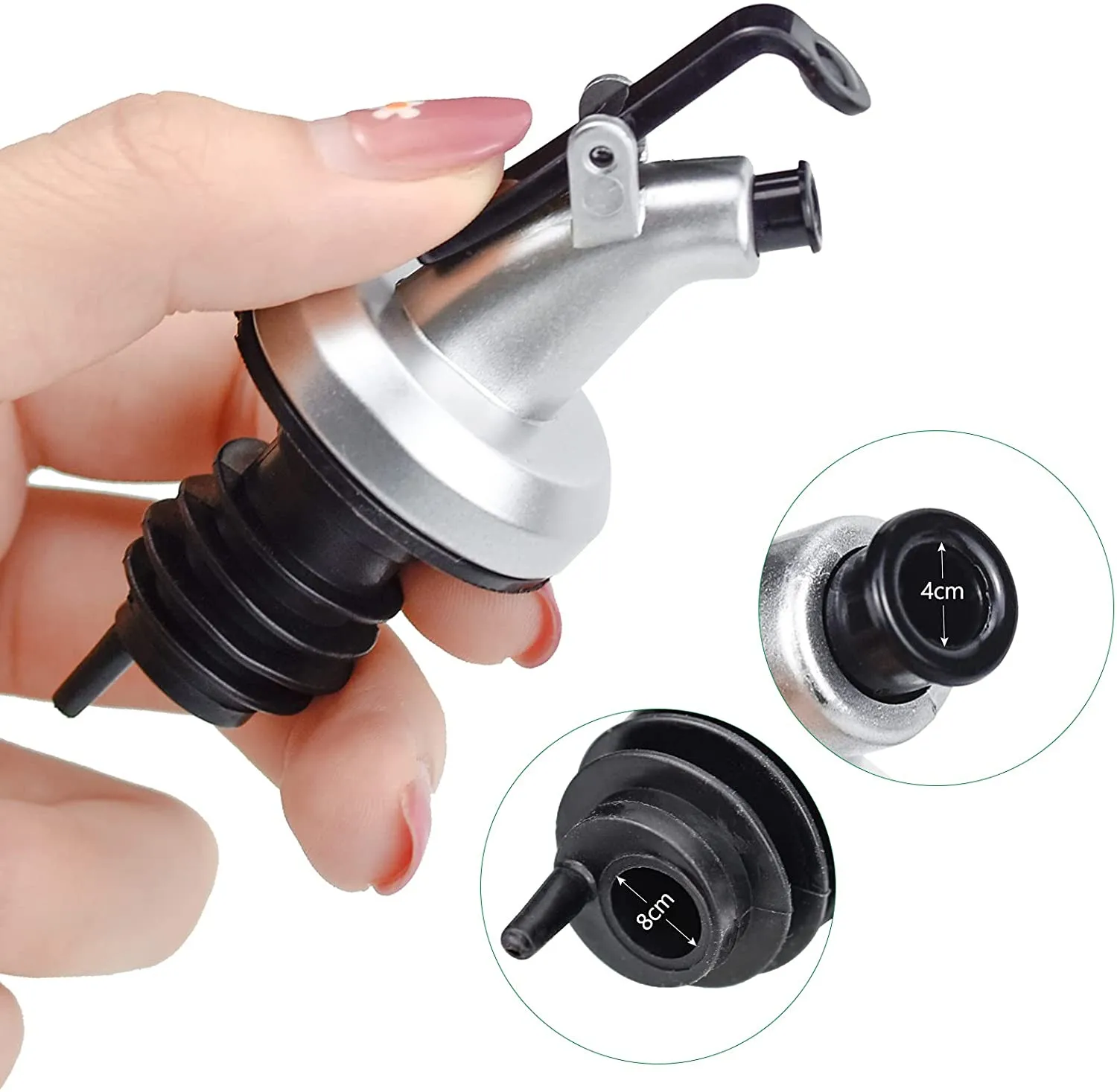 

5Pcs Bottle Pourer Dispenser Oil Drainer Spout Stopper Seasoning Bottle Mouth Liquor Dispenser Nozzle Flip Top Bottle Cap Pourer