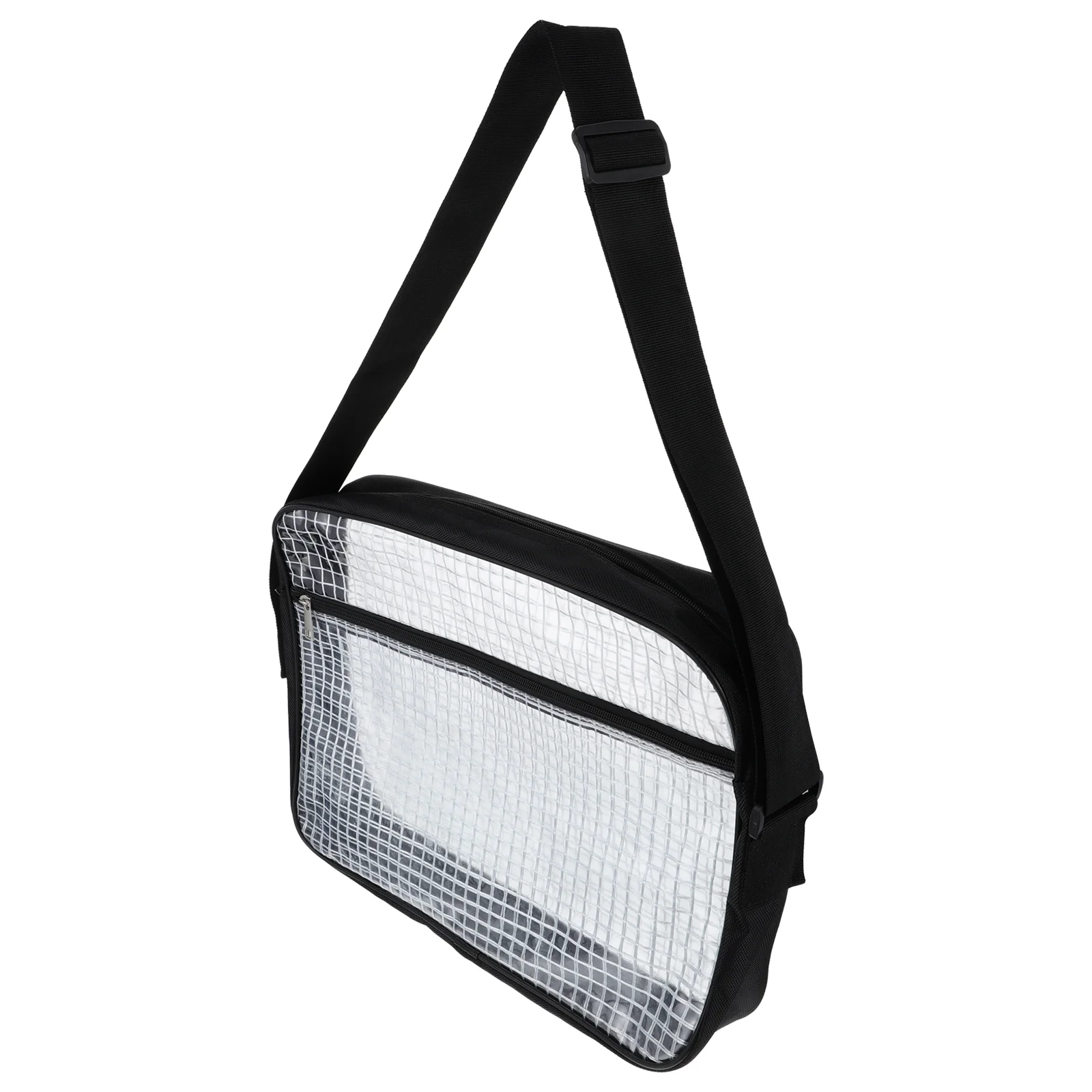 

1pc PVC Grid Anti-static Bag Transparent Shoulder Bag Storage Bag for Outing Sports