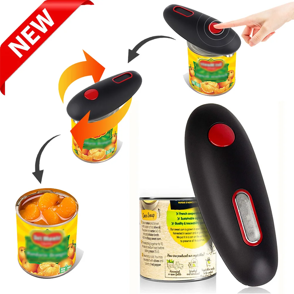 

Электрический консервный нож, новый обновленный автоматический Открыватель для бутылок, беспроводной, одно олово, без острых краев, ручные ...