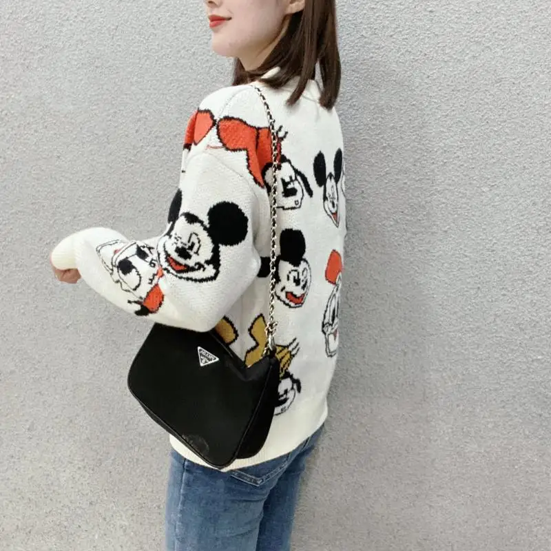 Трикотажный кардиган Disney с Микки модные корейские милые свитера для женщин