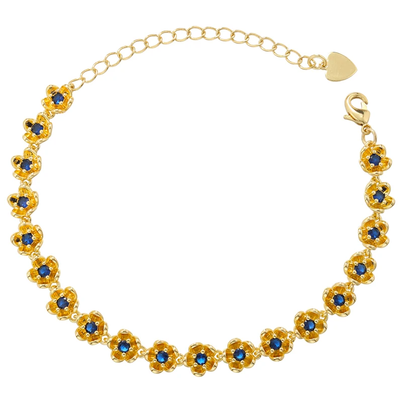 ZHUKOU высококачественные женские браслеты с цветами латунные позолоченные