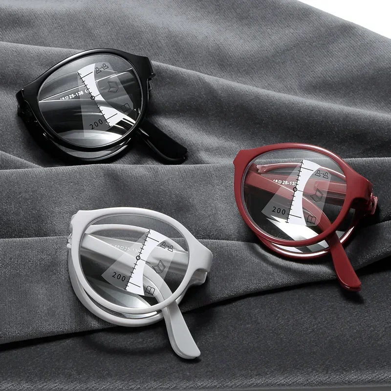 Портативные складные мультифокальные очки для чтения с защитой от синего света и