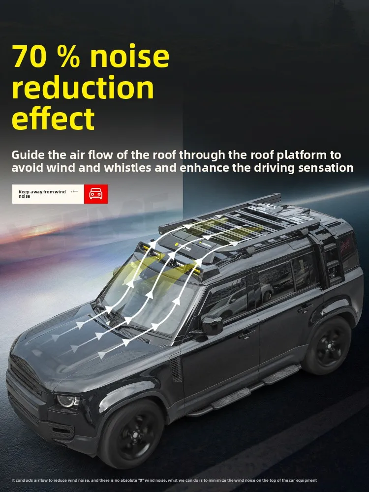 Фото Land Rover Новые прожекторы на крышу Defender из углеродного волокна для бездорожья, двойные полосы с четырьмя глазами, светодиодные фонари для автомобиля №2