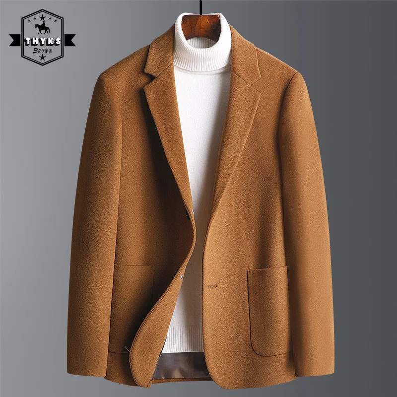 Luxury Man Jacket Woolen Coat Casual Suits Autumn and Winter Thick Wool Suit Slim Fit Overcoat Business Male Trench Coats Tops