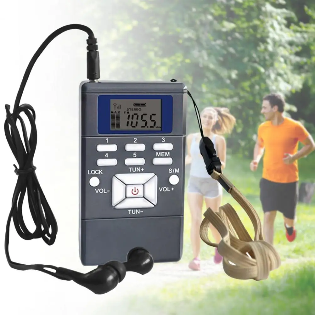 

HRD-102 Digital Radio Mini LCD Display Portable Multifunctional Stereo FM Radio Receiver With Earphones For The Aged