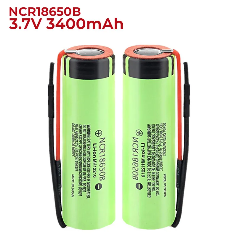 

1-20PCS 100% Original 18650 battery 3400mah 3.7v lithium battery NCR18650B 3400mah Suitable for flashlight battery +DIY wire