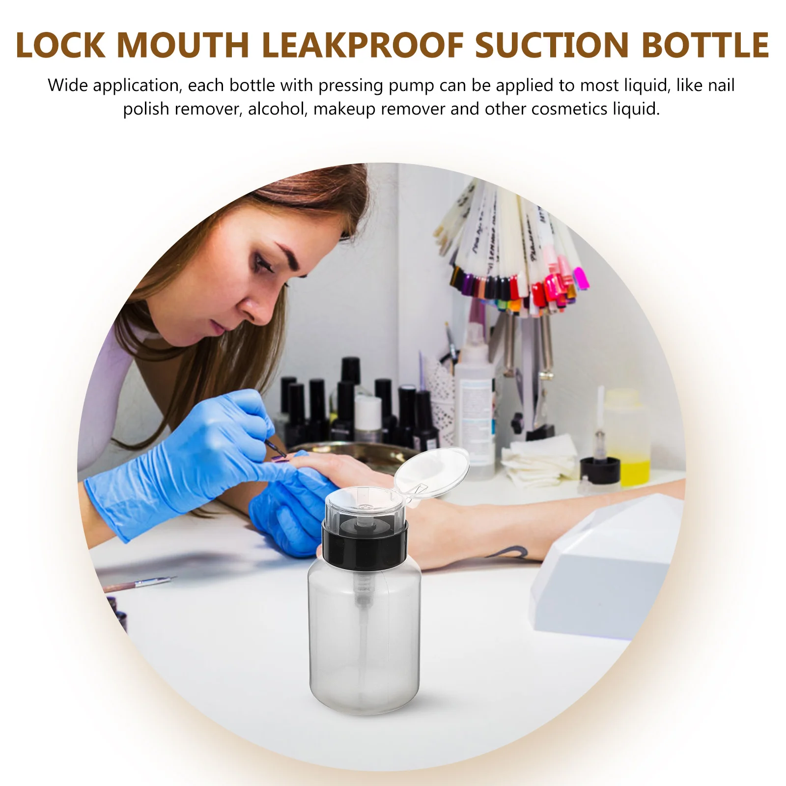 3PCS Press Type Empty Bottles Leak-proof Nail Polish Remover Storage Containers | Дом и сад