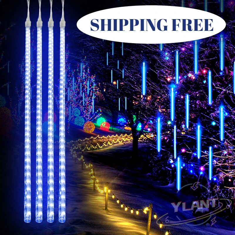 

30cm/50cm LED Meteor Shower Christmas Garland Holiday Strip Light Outdoor Waterproof Fairy Lights For Garden Street Decoration