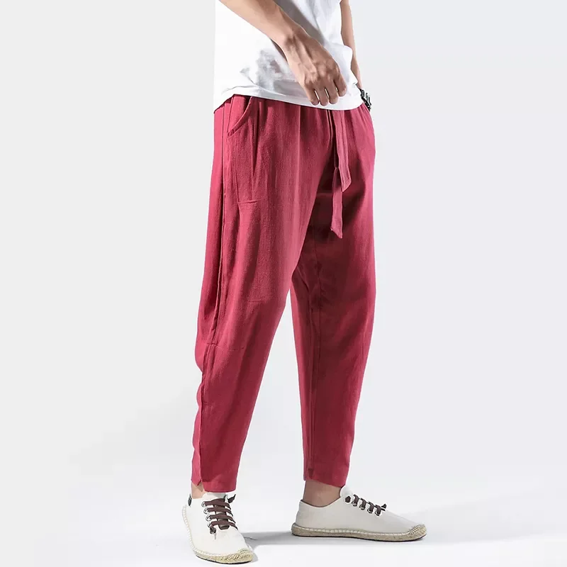 

Streetwear Mens Sweatpants Traditional Chinese Vintage Trousers pantalons homme Pants Men Summer Casual Harem Pant