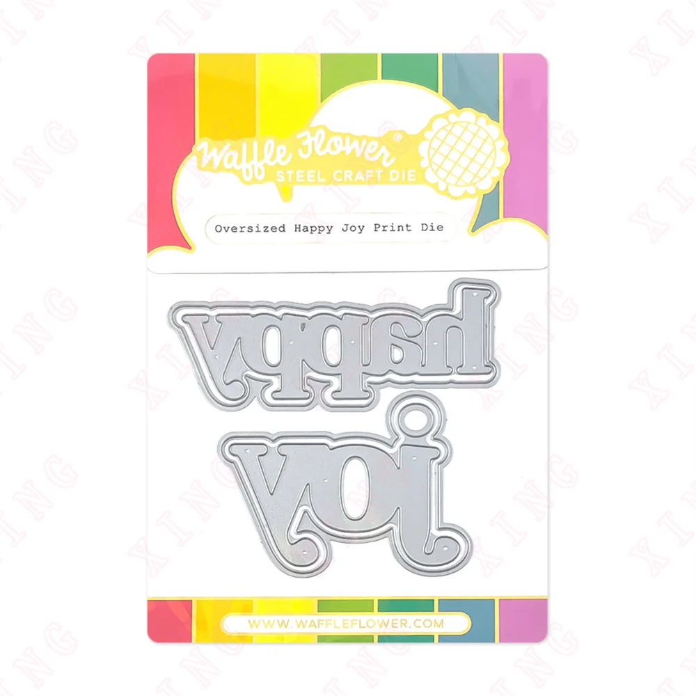 

New Diy Scrapbook Craft Blade Punch Decoration Template Metal Cutting Dies Oversized Happy Joy Print Die Embossing Reusable Mold