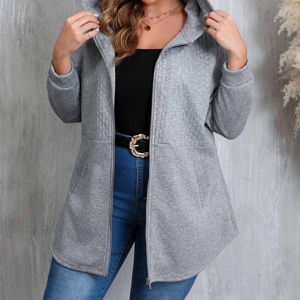 Женские Утолщенные Пуловеры С Капюшоном Уличная Одежда На Молнии Длинными