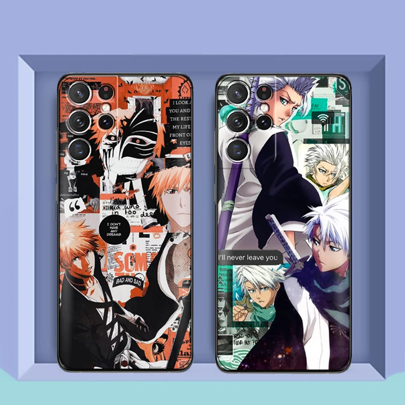 

Japan BLEACH Ichigo Kurosaki Manga Phone Case For Samsung Galaxy S22 S21 S20 Ultra FE 5G S22 S10 10E S9 Plus Soft Coque
