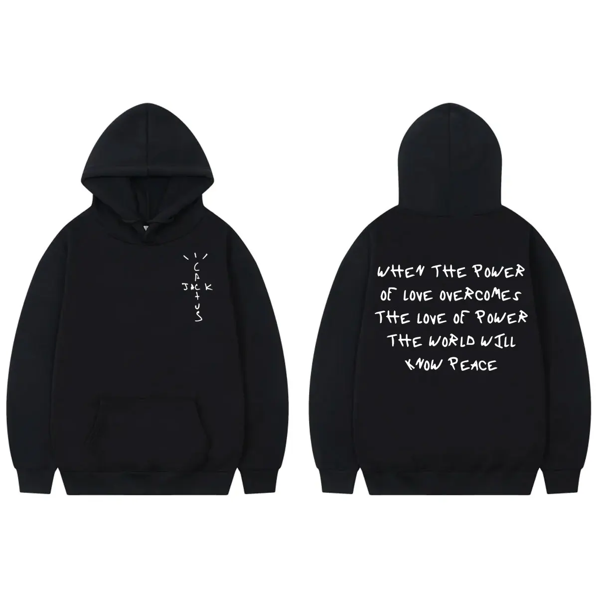 When The Power of Love Overcomes Hoodie Cactus Jack Concert Tour Pullovers Men's Women's Fashion Hip Hop Rap Hooded Sweatshirts