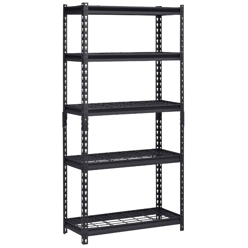 

Muscle Rack 30"W x 12"D x 60"H 5-Tier Steel Shelving; 500 lb. Capacity per Shelf; Black Storage Holders & Racks