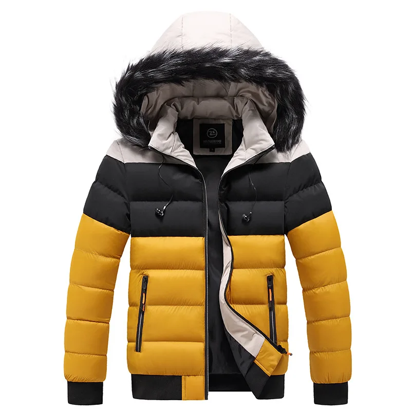 Men's 2022 Winter Jacket Casual Warm Thick Waterproof Parkas Coat Men Outwear Windproof Fur Collar Hat Parka Brand Jacket Male