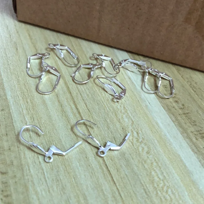 

20/50/100PCS Fine Jewellery Components Genuine 18K Yellow Gold Silver Handmade Beadings Findings Earring Hooks Earwire Fittings