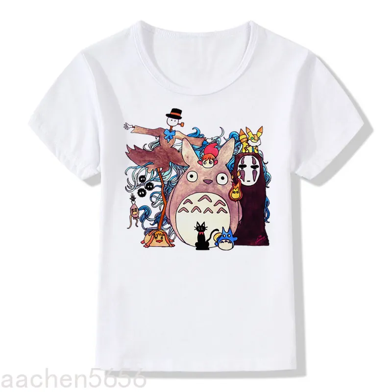

Boy And Girl Print Fashion Spirited Away Totoro T-shirt Children Anime Tee Kids Tops Baby Casual Clothes，Drop Ship
