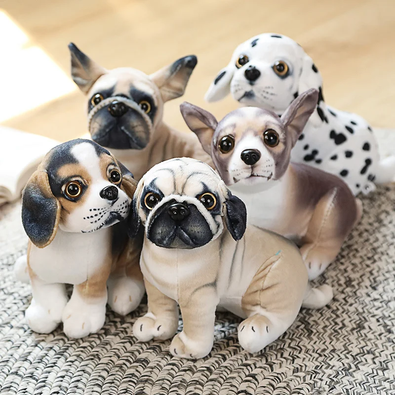 

20CM Kawaii Simulation Dogs Peluche Toy Pug Bulldog Chihuahua Stuffed Dolls Lovely Puppy Plush Toy for Kids Birthday Gift