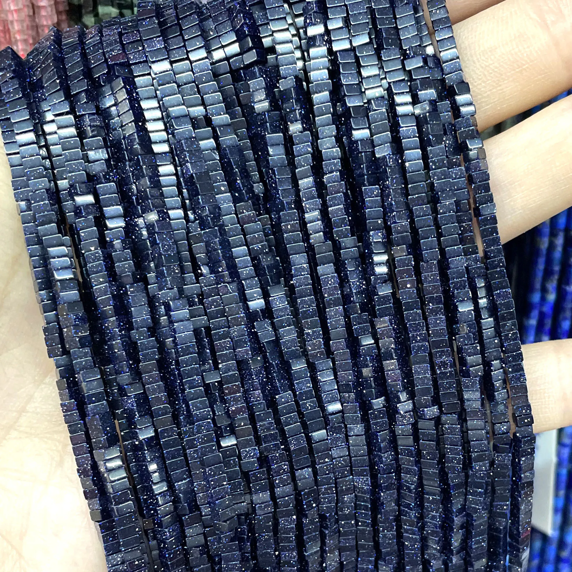 1x2 мм натуральный квадратный тигровый глаз клубника кварц камень разделитель