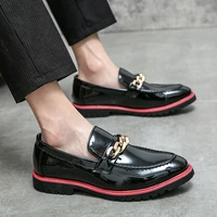 Leather Designer Luxury Men Casual Office Black Loafers Mens Italian Wedding Dress Male Shoes 1