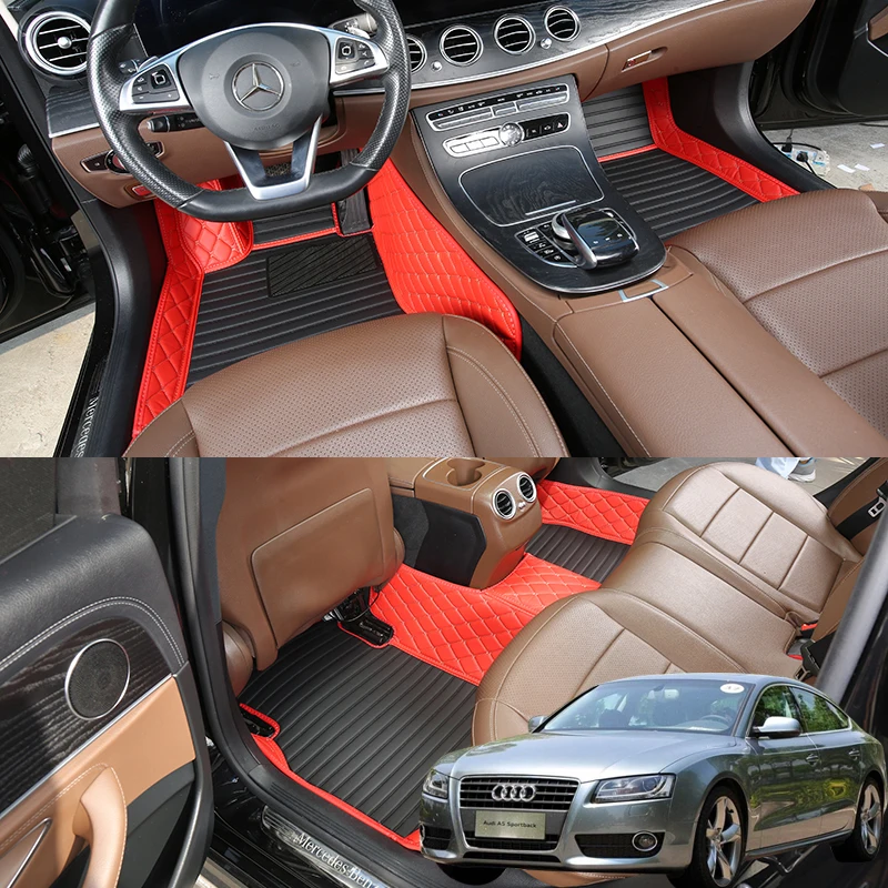 

Car Floor Mats For Audi A5 Sportback 2010 2011 2012 2016 Carpet Rugs Pad Luxury Nappa Leather Interior Details Auto Accessories