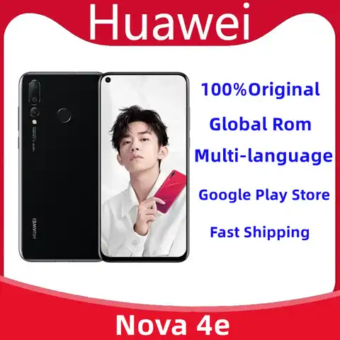 HuaWei Nova 4e P30 Lite смартфон, Android 9,0, экран 6,15 дюйма, сканер отпечатка пальца, 32 Мп + 24 МП, Kirin 710, несколько языков, OTA