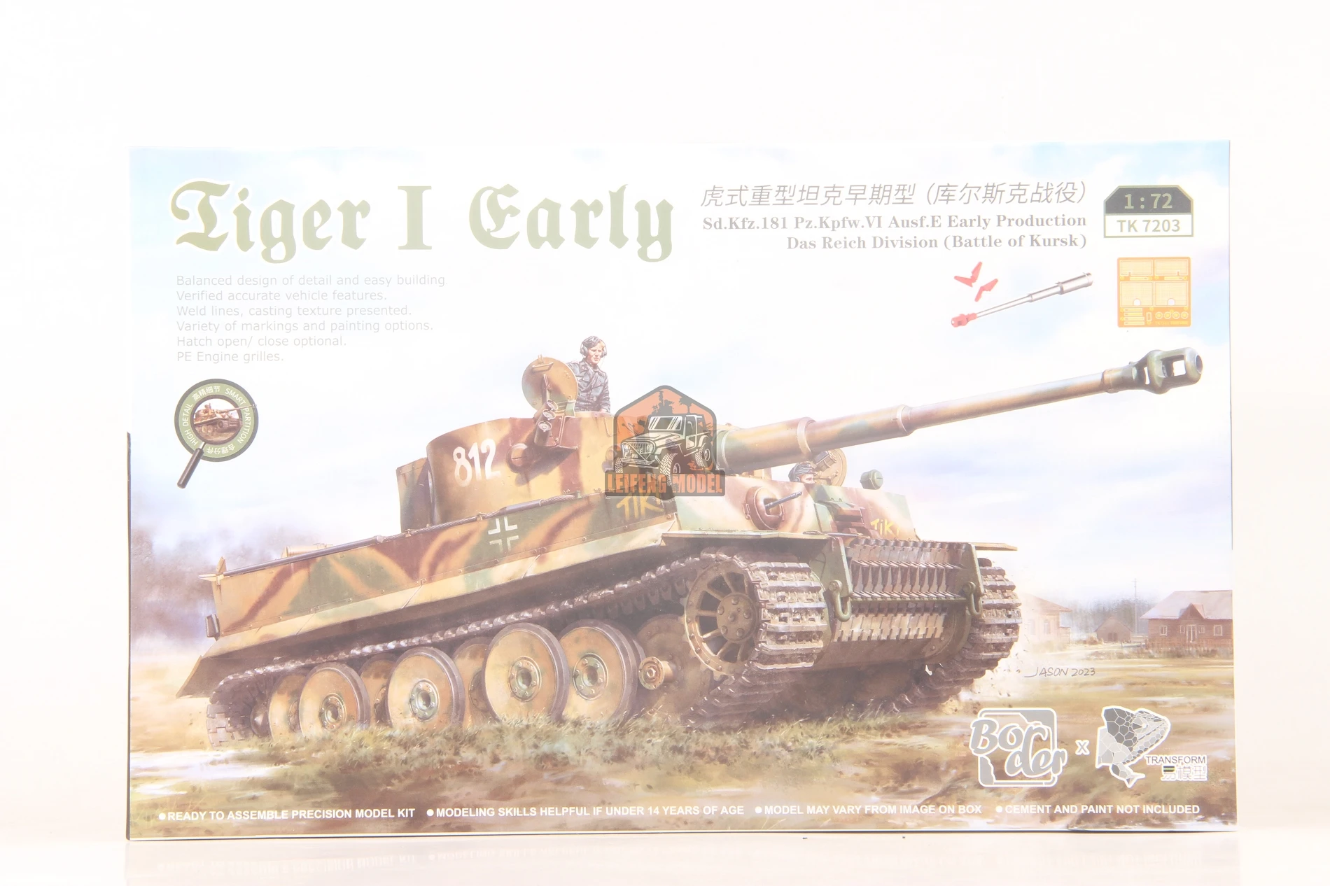 

Border TK7203 1/72 Tiger I Early Production `TiKi` Das Reich Division 1943 Kursk Model