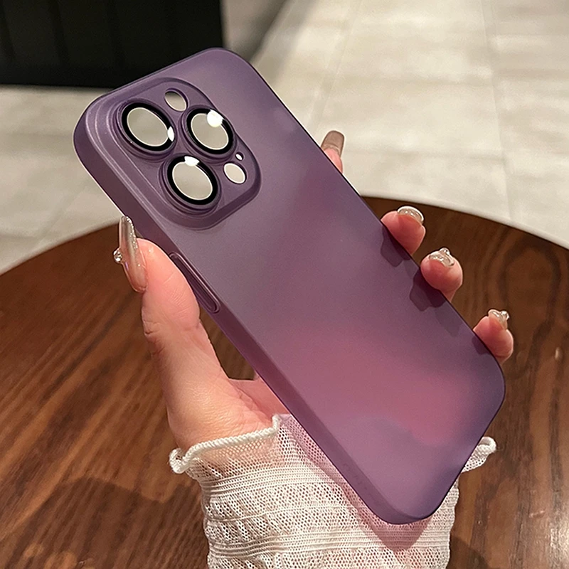 

Soft Matte Ultrathin TPU Case For IPhone 14 13 12 11 Pro Max Plus Shockproof Transparent Silicone Bumper Lens Protection Cover