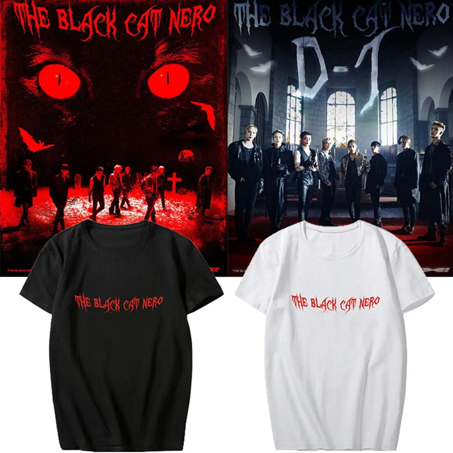 Xkpopfans Kpop T-Shirt New Album The CAT Nero Tshirts San Mingi Seonghwa Tee Shirt