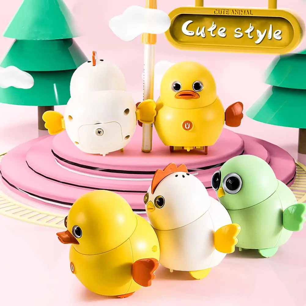 

6 Colors Baby Induction Magnetic Lined Up Walking Swing Toy Chick Duck Owl Electric Toys Children Cute Cartoon Animal Toy Gifts