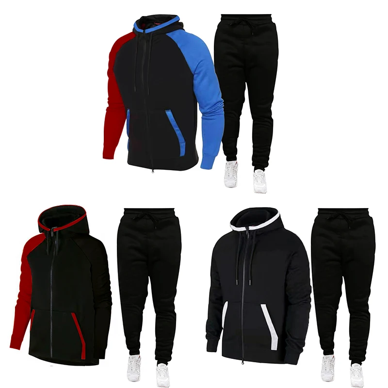 

2022 New Men's Sportswear Casual Hooded Sports Pants Two-Piece Winter Sports Suits Outdoor Sweater Suits Fashion Men's Clothing