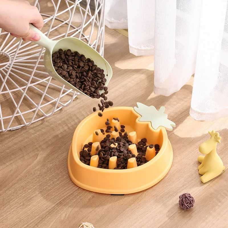 

Anti-Slip Puppy Slow Down Eating Feeder Dish Bowl Strawberry Shaped Pet Dog Feeding Food Bowls Prevent Obesity Pet Cat Supplies