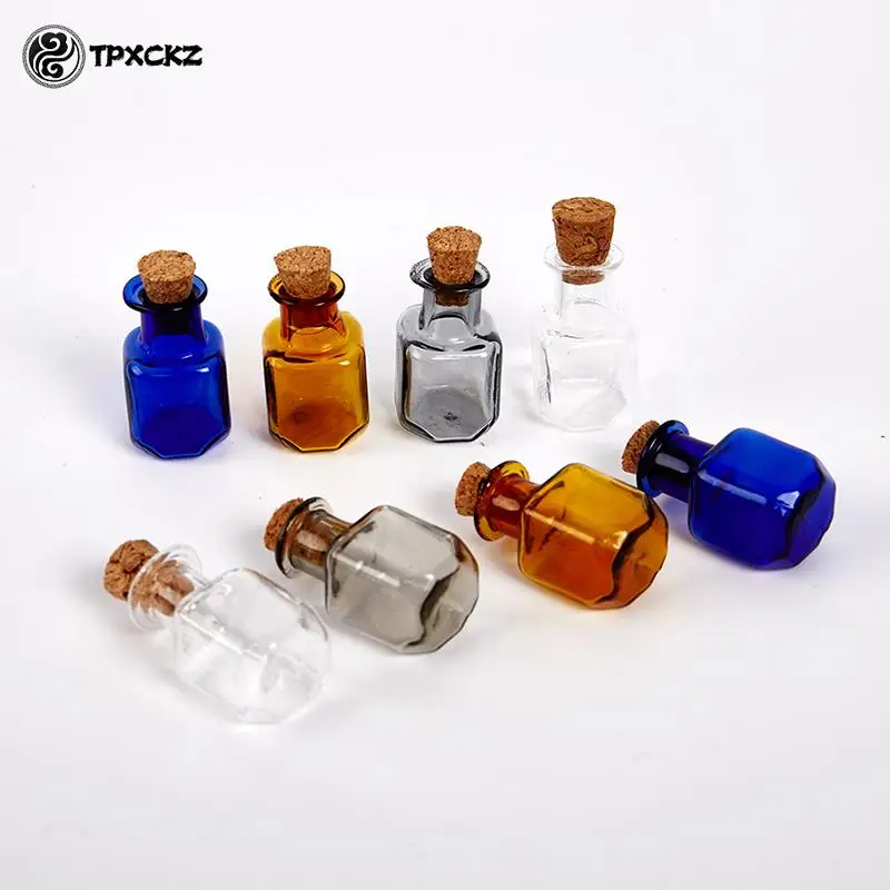 

10 шт., маленькие стеклянные бутылки, маленькие флаконы, пробковая стеклянная банка, многофункциональное пробковое стекло, Новинка