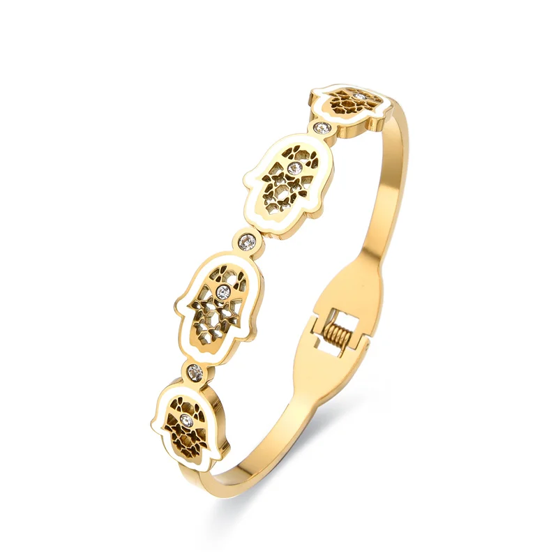 FYSARA браслет из нержавеющей стали в турецком стиле полый дизайн сглаз капельный