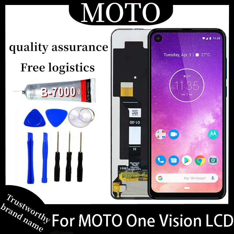 Оригинальный ЖК-экран 6,3 дюйма для Moto One Vision, компонент сенсорного дигитайзера для P50 XT1970 One Action XT2013