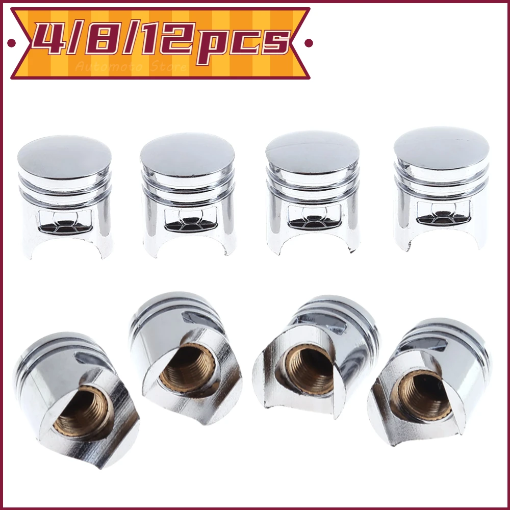 

4/8/12Pcs Universal Silver Car Wheel Tire Valve Stem Caps Automobile Tyre Dust Covers Lid Truck Motorcycle Bike Auto Accessories
