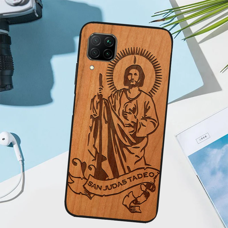 Фото Чехол Guadalupe San Judas Wood для Huawei Nova 7i 8i 3i 11i 12i 9 10 SE Y73 Y90 Y70 Y72 Y61 Y91 P30 P40 Lite P60 Pro №5