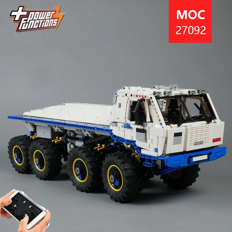 Фото Лучший выбор: Модель внедорожного буксировочного грузовика MOC-27092 8x8, 3599 деталей, технический конструктор, креативные модные игрушки, праздничные подарки №2