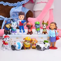 12pcs paw patrol toy set toy 3 8cm puppies anime figure dolls patrulla canina dog toy canine toys for boy children xmas gift