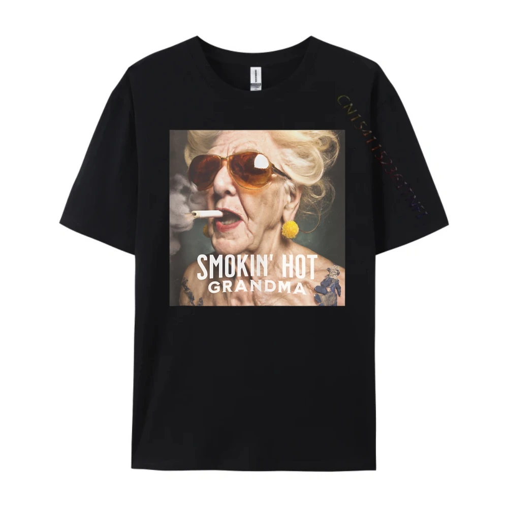 Черная рубашка Smokin Hot Grandma футболки с рисунком мужская одежда 2024 4 июля