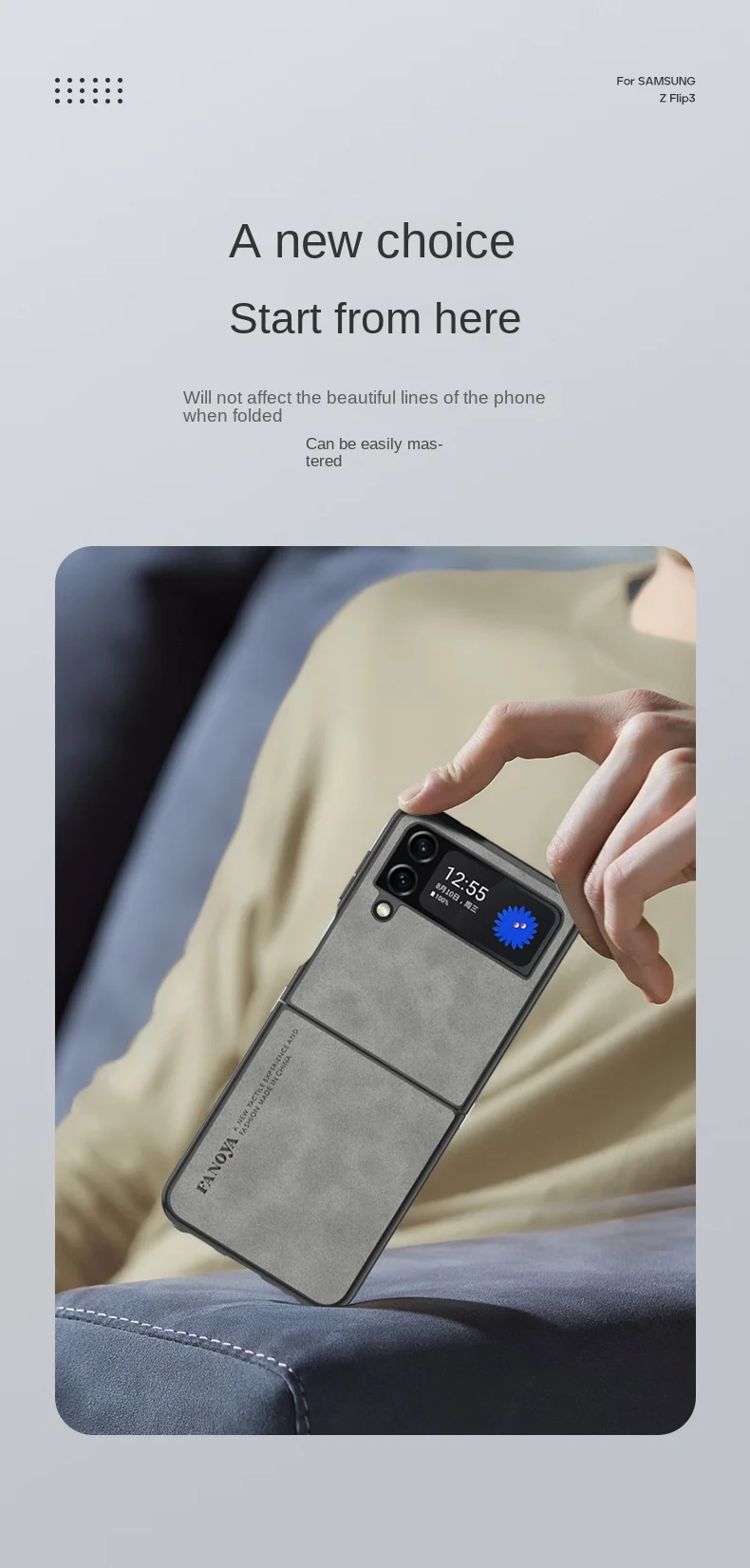 Для Samsung ZFlip 3 F711B чехол из искусственной кожи противоударная задняя крышка