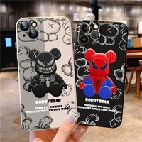 marvel spiderman iron man venom phone case for apple iphone 13 12 11 pro mini x xr xs max 6 7 8 plus liquid silicone funda coque