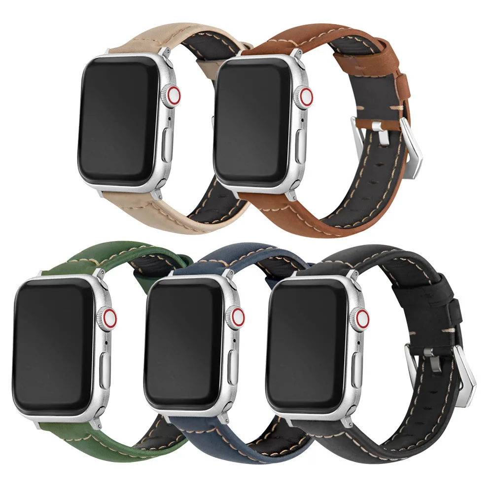 

Leather Strap for Apple Watch Band 45mm 41mm 44mm 40mm 42mm 38mm Watchband Correa Bracelet iWatch Series 7 SE 6 5 4 3 Wristband