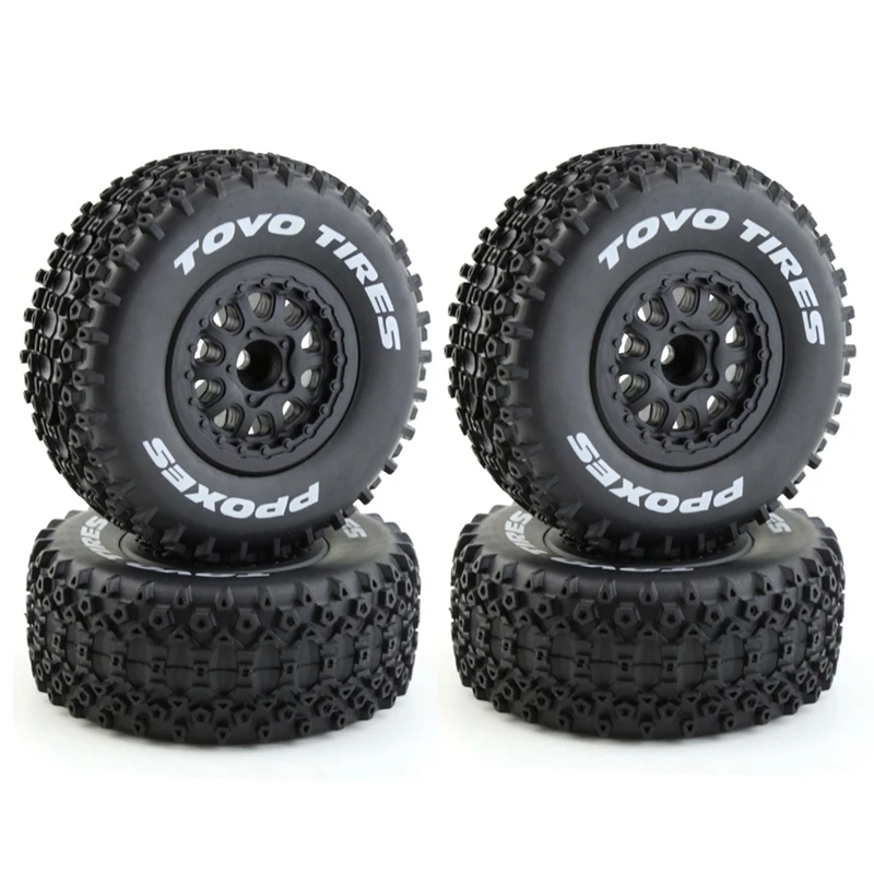 

4Pcs 112Mm 1/10 Short Course Truck Tire Tyre Wheel With 12Mm Hex For Traxxas Slash Arrma SENTON VKAR 10SC HPI RC Car