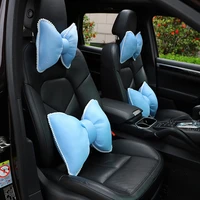 bow car headrest lumbar support ice silk car seat neck pillow pillow breathable and comfortable car supplies