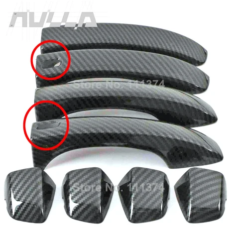 Накладки на дверные ручки из АБС-пластика под карбон для MG MG5, 5 HS, ZS, EV, EZS, ZX, ZST, VS 2017, 2018, 2020, 2021, 2022, 2023, 2024