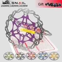 snail bicycle disc brake pads 160mm 180mm 203mm aluminum alloy brakes 6 nail rotor mtb road bike universal accessories