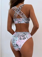 sexy swimsuit leopard print bikini women 2 pieces floral street style bikinis set classic womens swimsuits high waist